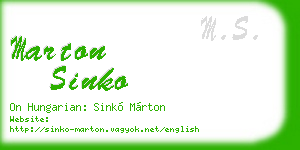 marton sinko business card